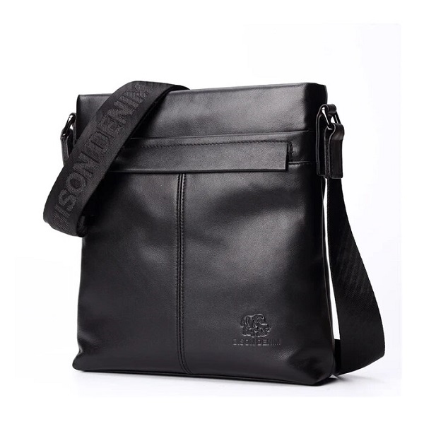 Чоловіча сумка через плече з натуральної шкіри Bison Denim N2357-1B