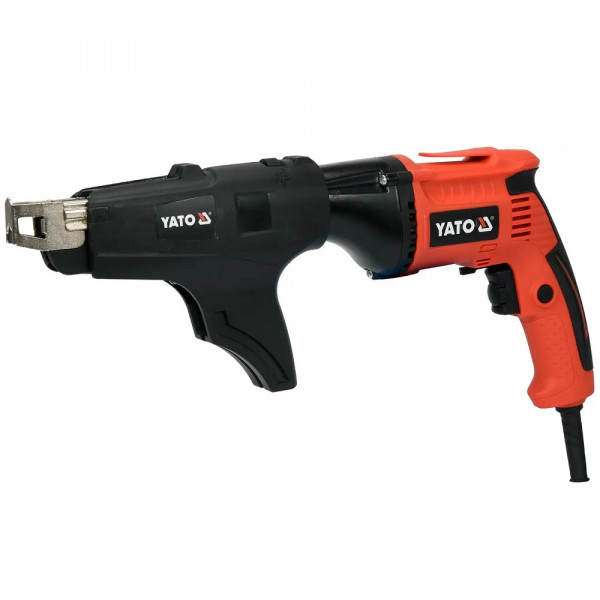 Шурупокрут для г/к плит мережевий YATO YT-82071 550 Вт, з обоймою для шуруп: Ø= 3,5мм, l= 22-55мм