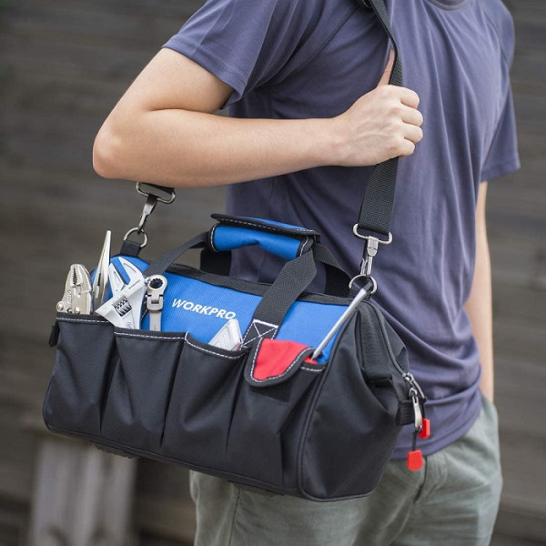 Сумка для інструменту Workpro WP281003 з плечовим ременем та широкою горловиною