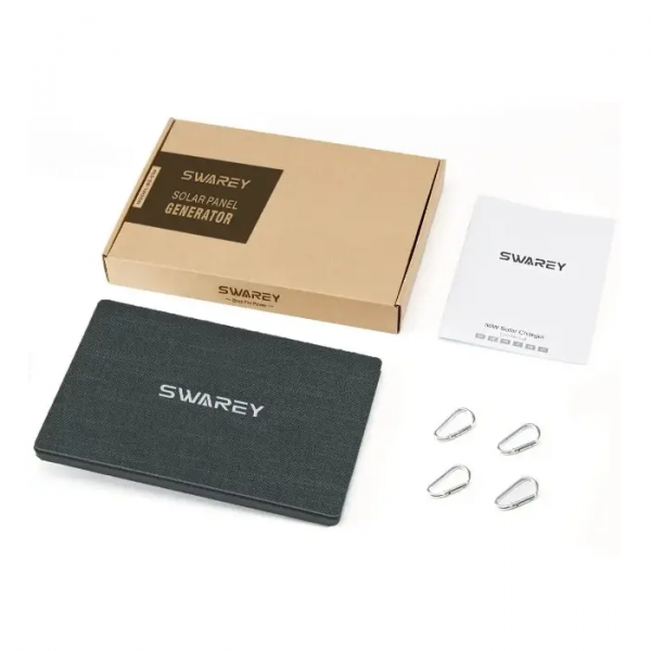 Портативна сонячна панель Solar panel SWAREY BS-030 IP67 30W на 2xUSB виходу