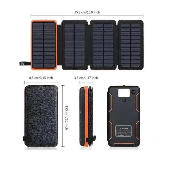 Портативна батарея Power Bank 25000mAh + Solare S025 із сонячним зарядним пристроєм