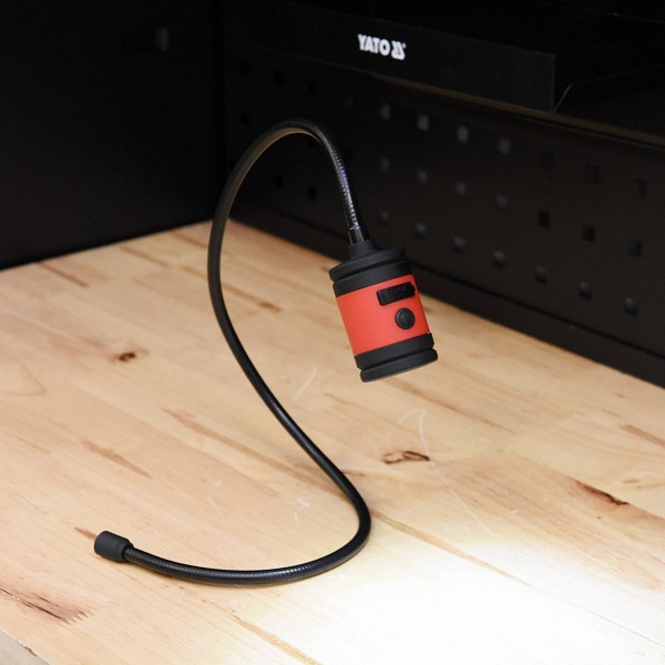 Лампа світлодіодна акумуляторна з гнучким утримувачем YATO YT-08516 LI-PO 3.7 В 1.5 АЧ 3 ВТ 100 ЛМ