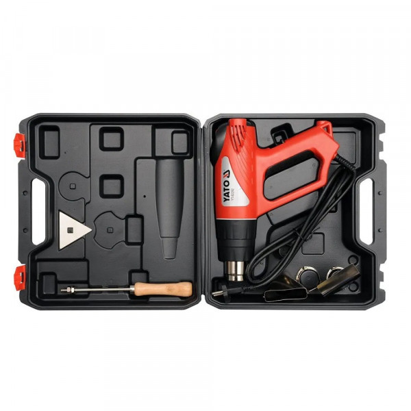 Строительный фен 2000 Вт YATO YT-82292 с аксессуарами и кейсом