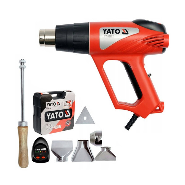 Строительный фен 2000 Вт YATO YT-82292 с аксессуарами и кейсом