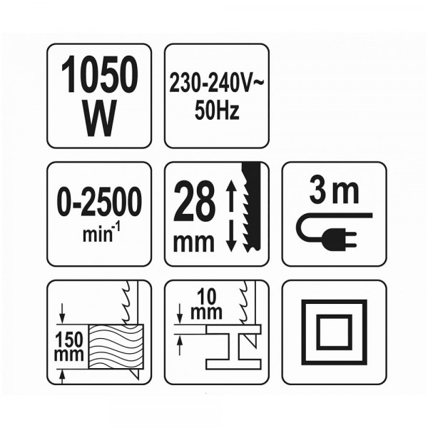 Шабельна пилка 1050 Вт YATO YT-82281 2500 об/хв
