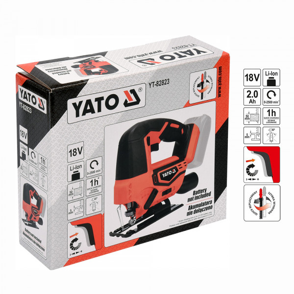 Лобзик акумуляторний YATO YT-82823 LI-ION 18 В 50 ММ (без акумулятора та зарядного пристрою)