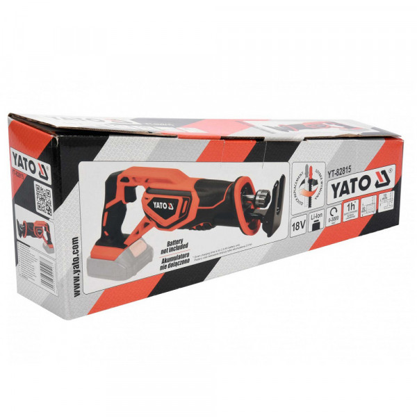 Акумуляторна шабельна пилка YATO YT-82815 Li-Ion 18 В (без акумулятора та зарядного пристрою)