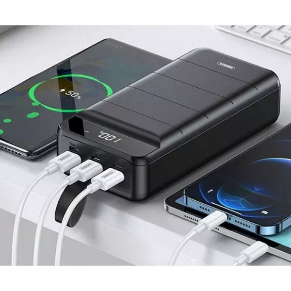 Зовнішній акумулятор з ліхтариком 50000 mAh 3x USB Remax RPP-185
