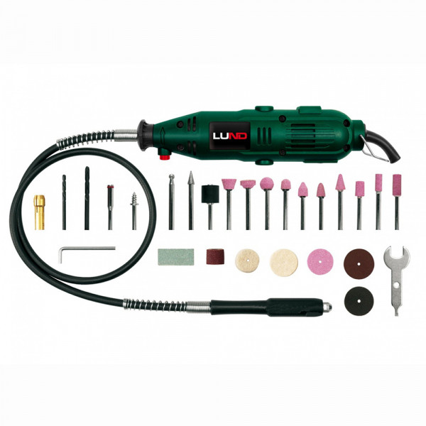 Шліфмашина пряма VOREL 135 ВТ з гнучким валом та 40 аксесуарів