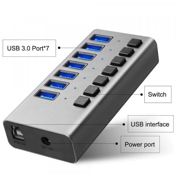 USB hub Acasis H707 на 7 портів USB 3.0
