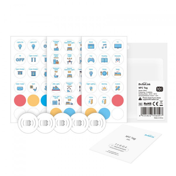 Комплект NFC міток Broadlink NFC Tag SRN1, 10 штук