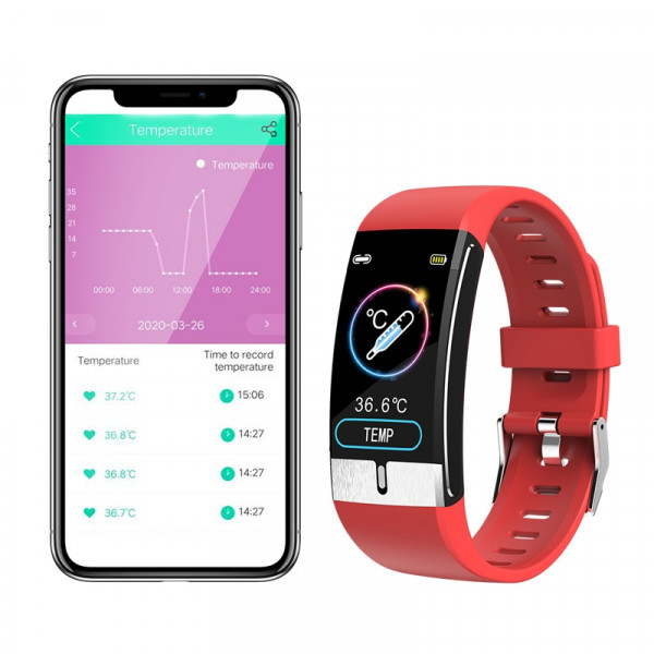 Розумний фітнес браслет Lemfo E66 з вимірюванням температури і тонометром