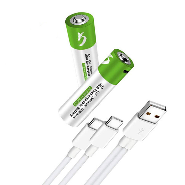 Акумуляторні батареї АА 2600 mWh 1.5V з зарядкою Type-C