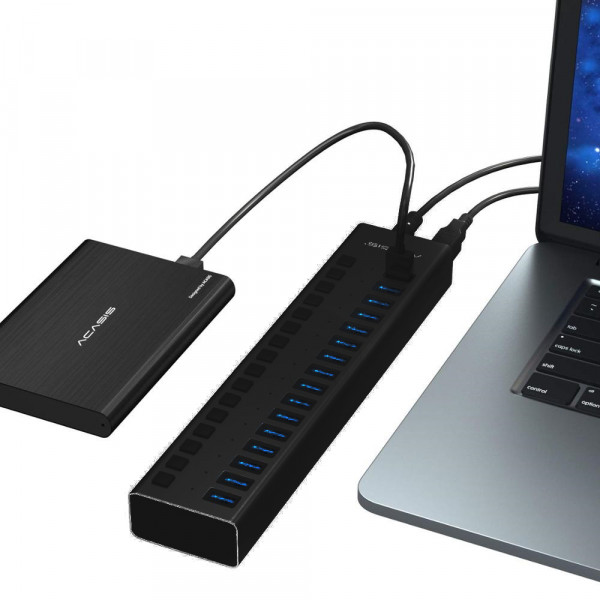 USB hub Acasis H716PB с блоком питания