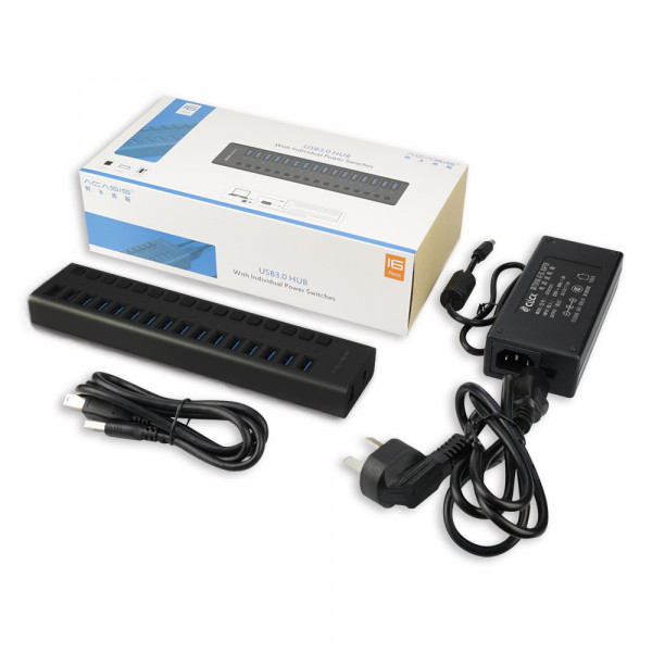 USB hub Acasis H716PB с блоком питания