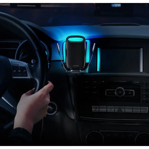 Автомобільний тримач для телефону з бездротовою зарядкою 15 Вт Baseus Milky Way WXHW02-01