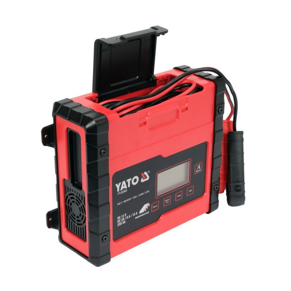 Зарядний мережевий пристрій з LCD дисплеєм 230В YATO YT-83003 для акумуляторів 12V-2/8/15А, макс. 240Aч