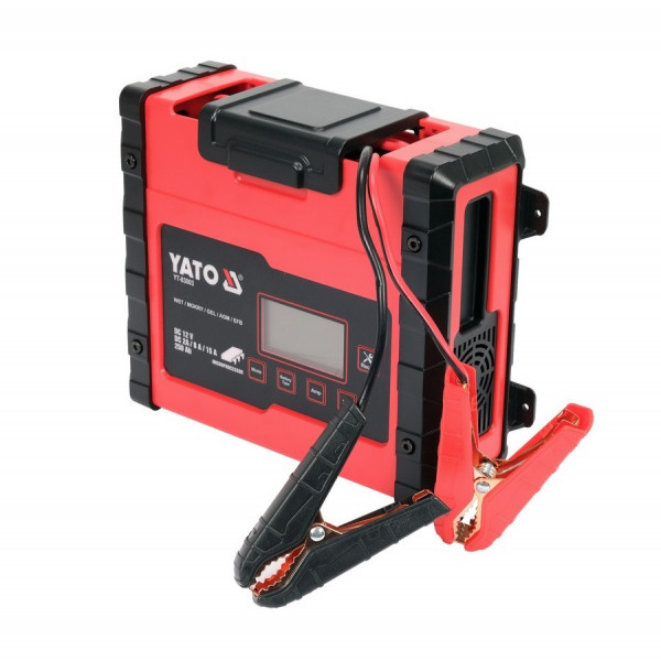 Зарядний мережевий пристрій з LCD дисплеєм 230В YATO YT-83003 для акумуляторів 12V-2/8/15А, макс. 240Aч