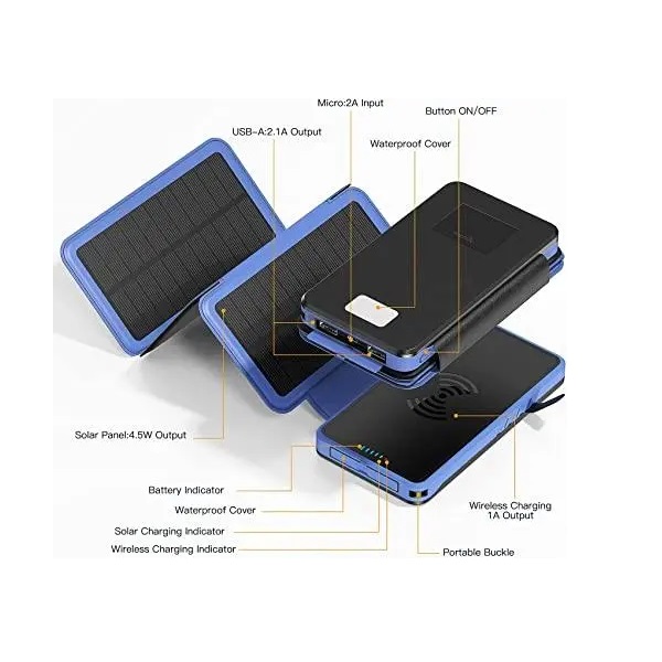 Портативна батарея Power Bank 20000mAh AN-YD02 із сонячним зарядним пристроєм