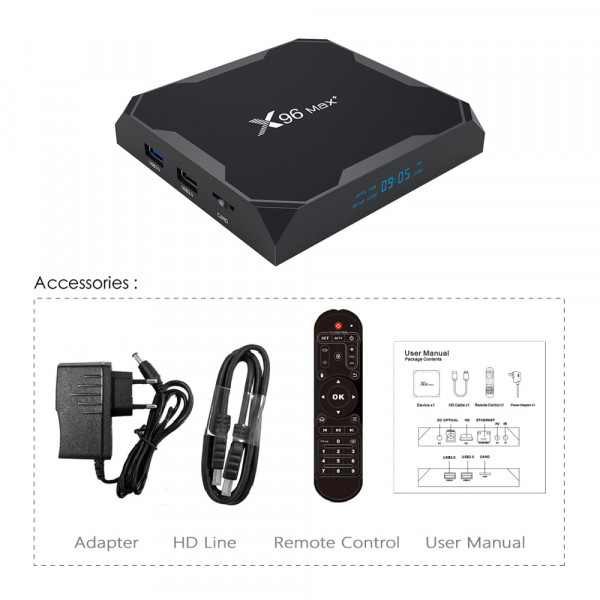 Медіаплеєр Smart TV Box X96 MAX Plus S905X3 4Gb/64Gb