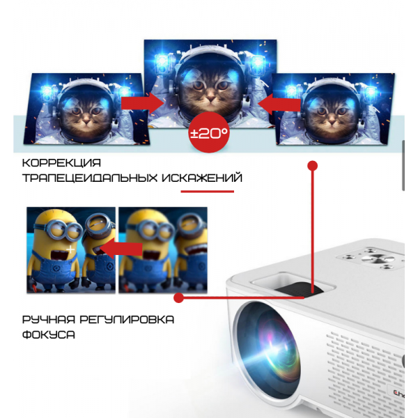 Проектор Портативный Мультимедийный 2800 lumen Cheerlux C9 Android c WIFI