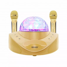 Беспроводная Караоке Система SDRD на Два Микрофона с LED Диско Шаром SD-308