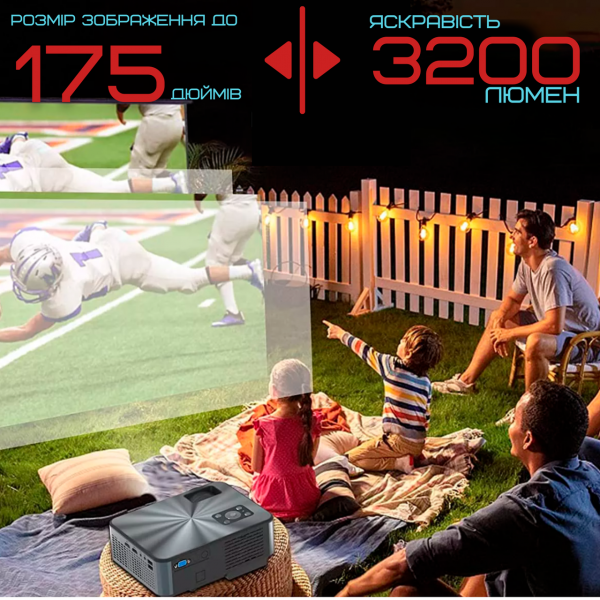 Домашний Проектор Мини WIFI 3200 Lumen с Динамиком + Bluetooth 5.0 Cheerlux C9 Pro 1920*1080 P Full HD