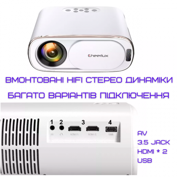 Портативный WIFI Мини LED Проектор Android 9.0 Full HD 1920*1080 P 4000 Lumen с Динамиком + Bluetooth 5.0