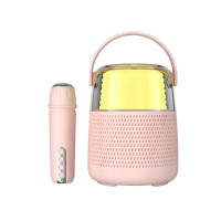 Портативная Детская Мини Караоке Система Для Дома Блютуз Колонка с Беспроводным Микрофоном и LED Подсветкой У1