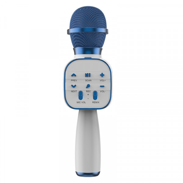 Беспроводной Микрофон Караоке DS813 Bluetooth Колонка Караоке Портативная с Функцией Изменения Голоса Голубая