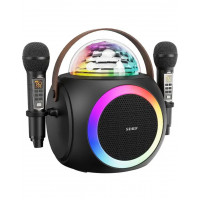 Портативная Беспроводная Караоке Система SDRD с Двумя Микрофонами Профессиональным Звукоснимателем и LED