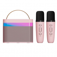 Беспроводная Детская Караоке Система K13 Портативная Bluetooth Колонка с 2 Микрофонами + LED Подсветка +