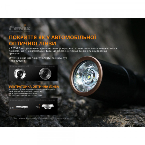 Ліхтар ручний Fenix E20 V2.0