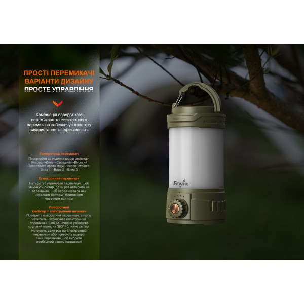 Ліхтар кемпінговий Fenix CL26R Pro, темно-зелений