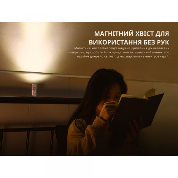 Ліхтар наключний Fenix E06R сірий