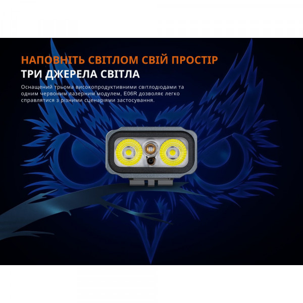 Ліхтар наключний Fenix E06R сірий