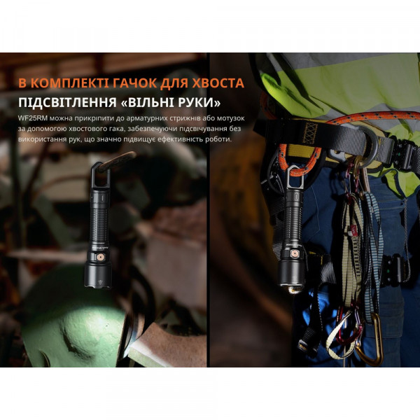 Ліхтар професійний Fenix WF25RM з магнітною зарядкою