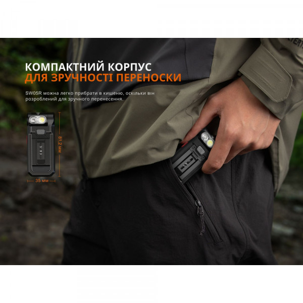 Ліхтар ручний Fenix SW05R-RED LED чорний