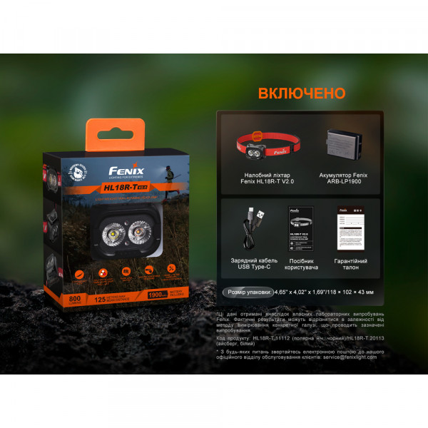 Ліхтар налобний Fenix HL18R-T V2.0 чорний