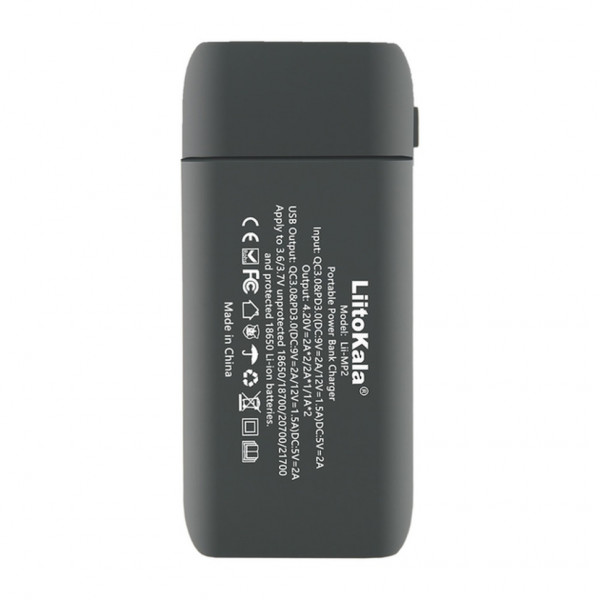 Зарядний пристрій-павербанк LiitoKala Lii-MP2  на 2 канали для акумуляторів, сірий