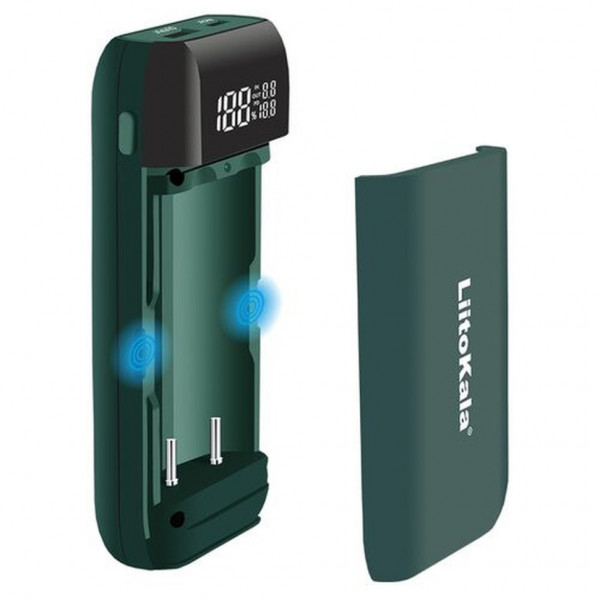 Зарядний пристрій-павербанк LiitoKala Lii-MP2  на 2 канали для акумуляторів, зелений