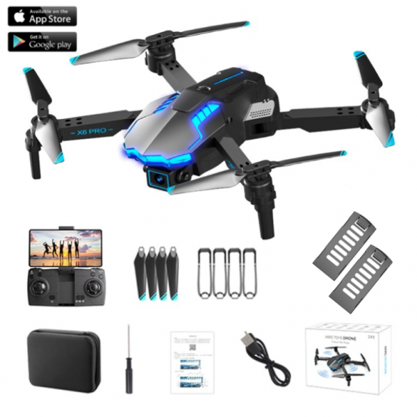 Бюджетный Квадрокоптер детский X6 PRO камерой 4K HD FPV + 30 мин + кейс ( +1  аккумулятор )