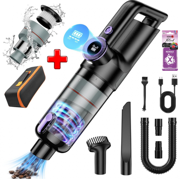 Автомобильный Пылесос аккумуляторный Aspiring VC028  Беспроводной Пылесос для авто дома + сумка/арома