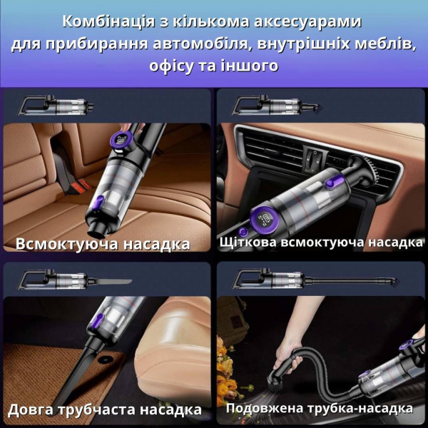 Пылесос аккумуляторный VC028 ручной вертикальный, беспроводной для дома Автомобильный пылесос Автопылесос