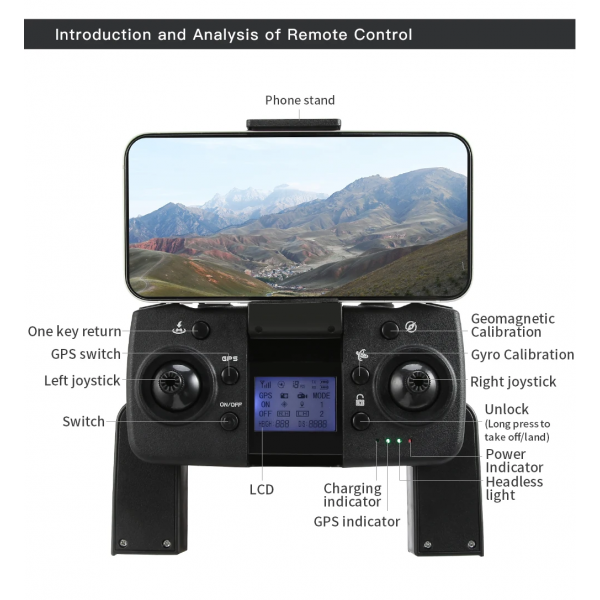 Квадрокоптер дрон с камерой LYZRC L800 PRO 3-осевой подвес 4K HD, GPS, FPV до 1200 м, 26м. полета + кейс