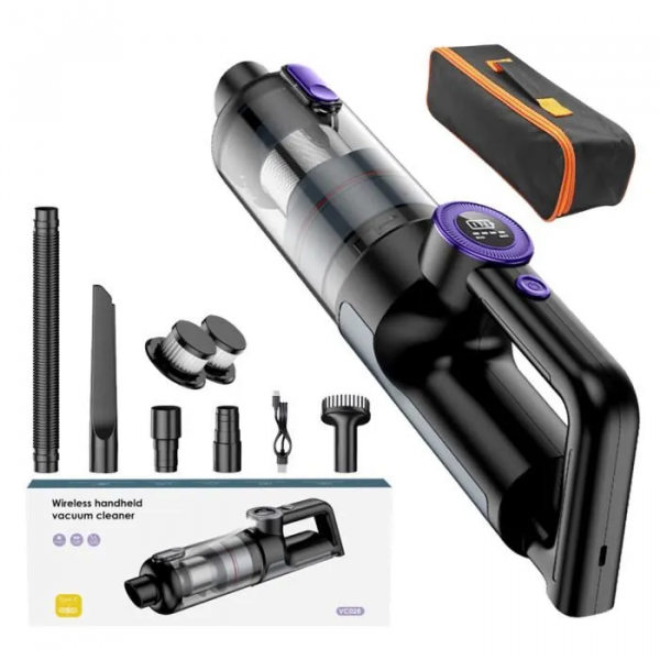 Аккумуляторный автомобильный пылесос VC028 15000 kPa, беспроводной,  для дома автомобиля. + сумка/арома/фибра