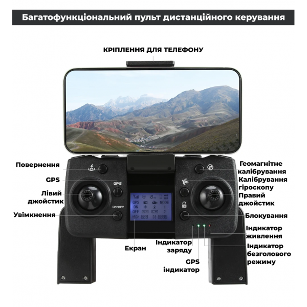 Квадрокоптер дрон с камерой LYZRC L800 PRO 3-осевой подвес 4K HD, GPS, до 1200 м, 60м. полета + 1 аккумулятор