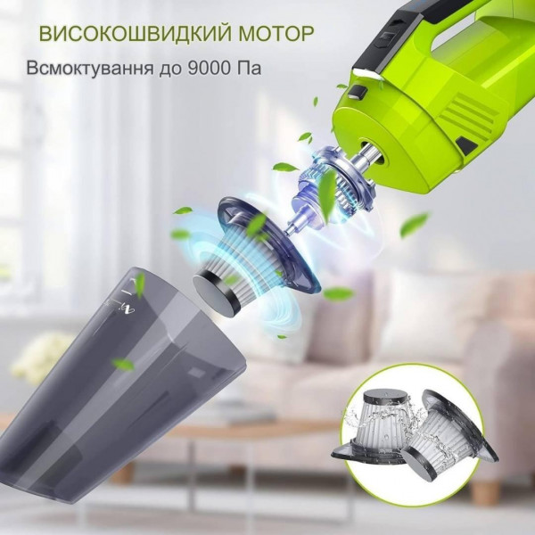 Пылесос аккумуляторный LT-114 ручной вертикальный, беспроводной для дома Автомобильный пылесос Автопылесос