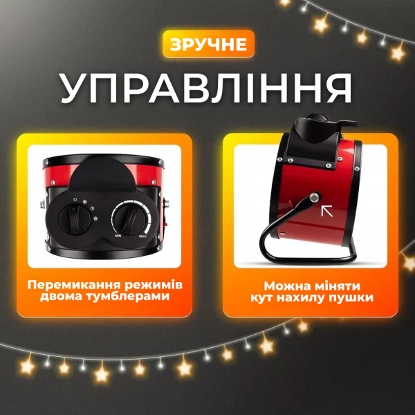 Тепловентилятор обогреватель электрический 3000 Тепловая пушка 3 кВт 3 режима работы