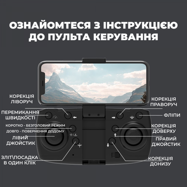 Детский квадрокоптер с двойной камерой E99 MAX Mini drone, БК мотори . до 150 м. 30 мин. (2 аккумулятора)
